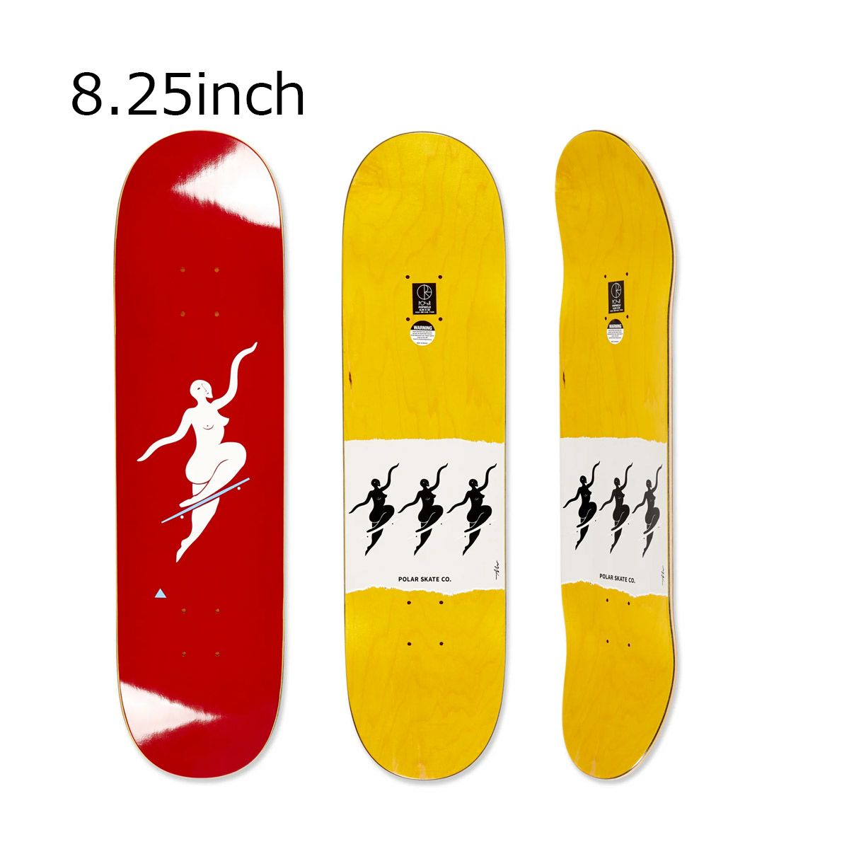 ポーラーPOLARスケボースケートボードデッキ板TeamModelNoComplies(Red)8.25PSC-SP25-99