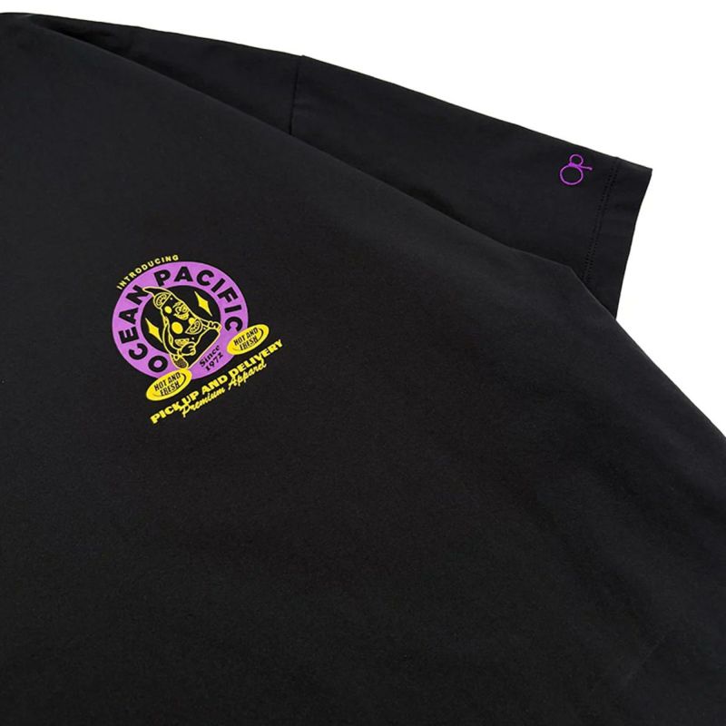 オーシャンパシフィックOCEANPACIFICサーフィンサーフウェア半袖TシャツUVカット水陸両用ピザグラフィックペアテックス半袖Tシャツ515-487メンズ男性25SP春夏