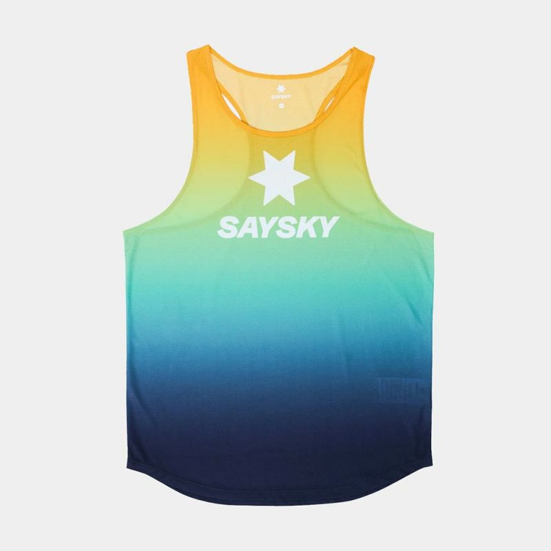 セイスカイSAYSKYランニングウェアノースリーブタンクトップDRIPDYEFLOWSINGLETNMRSI60C1032メンズ男性25SP春夏
