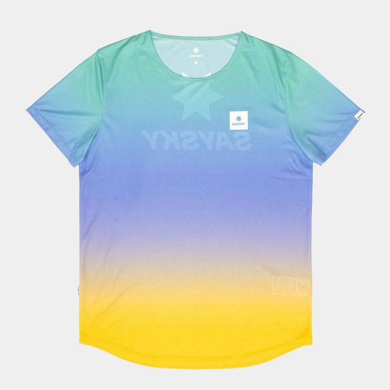 セイスカイSAYSKYランニングウェア半袖TシャツDRIPDYEFLOWT-SHIRTNMRSS60C1033メンズ男性25SP春夏