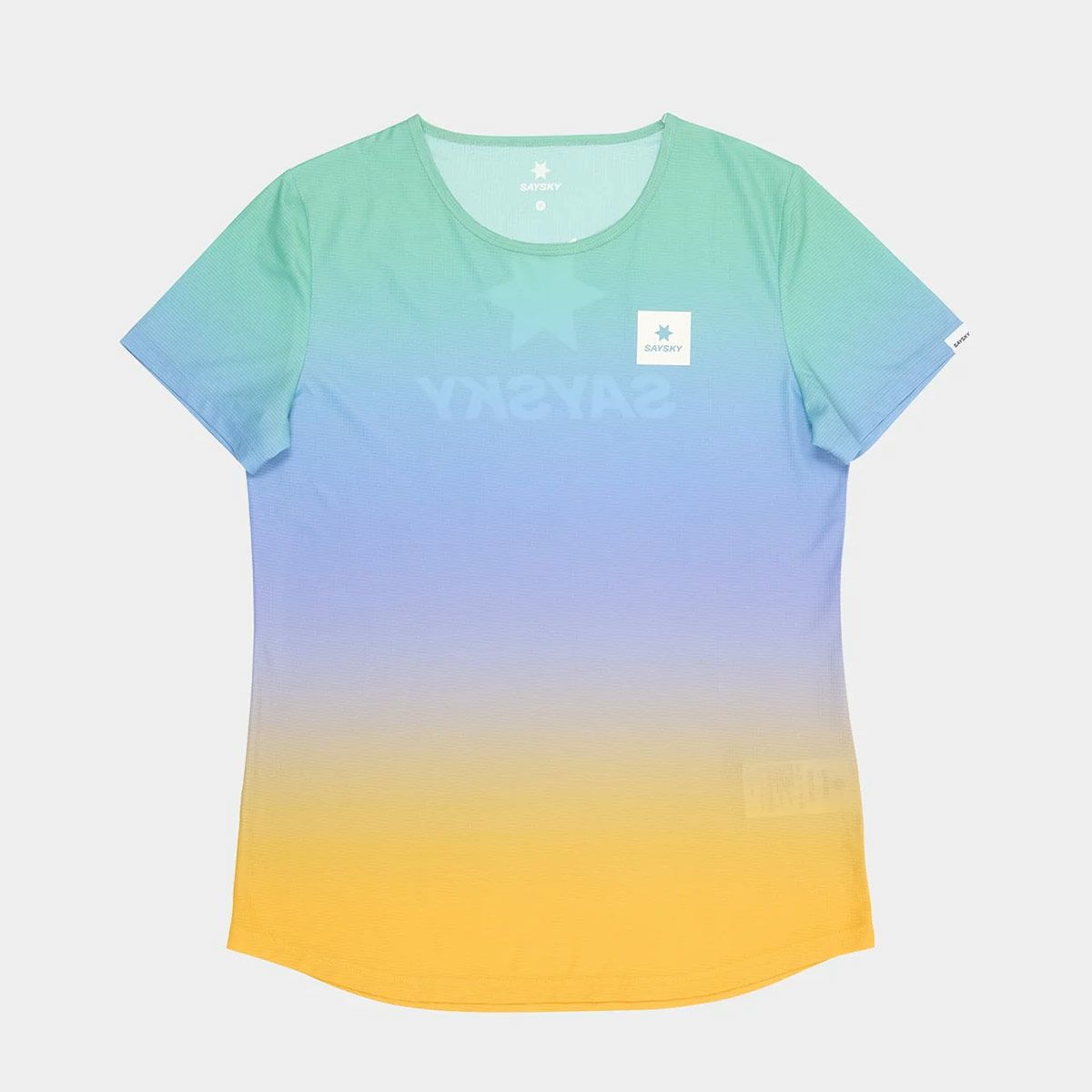 セイスカイSAYSKYランニングウェア半袖TシャツWDRIPDYEFLOWT-SHIRTNWRSS60C1033レディース女性25SP春夏