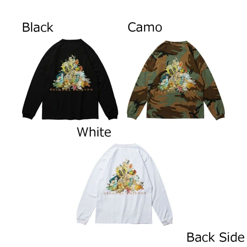エビセンEVISENスケボースケートボードウェア長袖TシャツロンTエターナルフレンズETERNALFRIENDSLSTEE25SS-T08メンズ男性25SP春夏