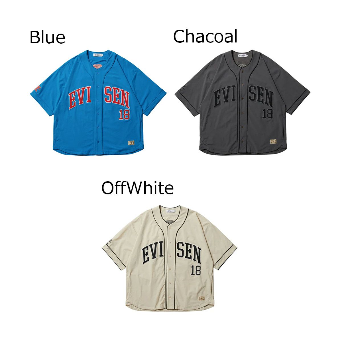 エビセンEVISENスケボースケートボードウェア半袖シャツオフィシャルレプリカベースボールシャツOFFICIALREPLICABASEBALLSHIRT25SS-SH02メンズ男性25SP春夏