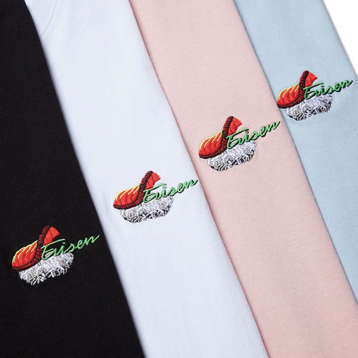 エビセンEVISENスケボースケートボードウェア半袖TシャツスシSUSHITEEV225SS-T10メンズ男性25SP春夏