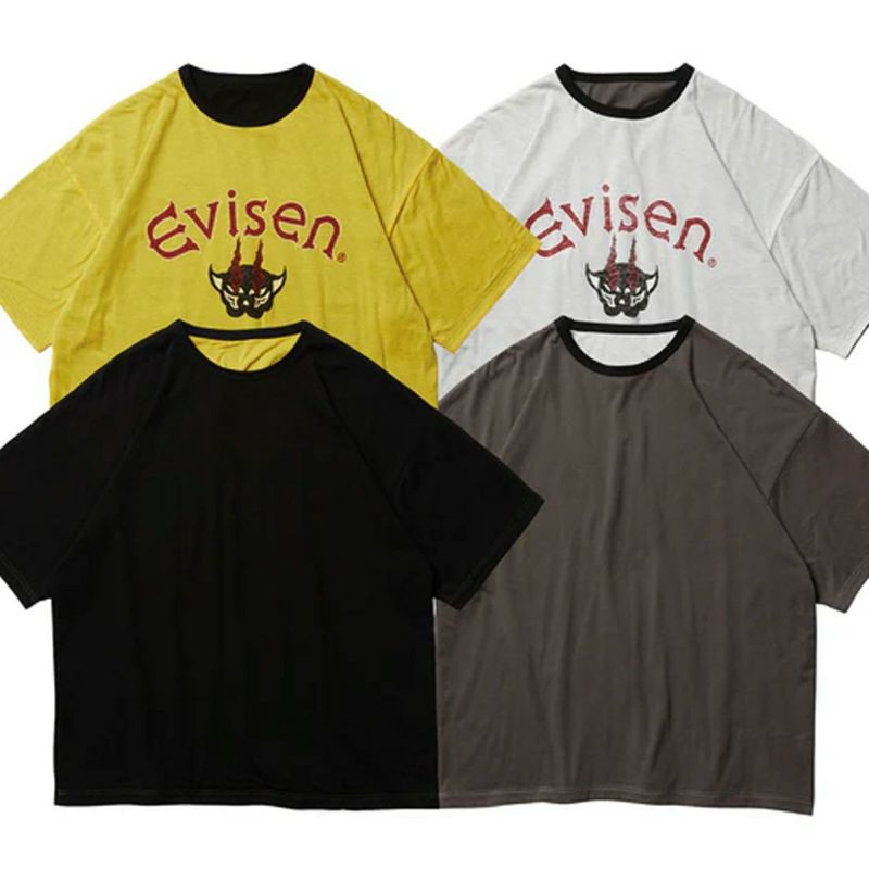 エビセンEVISENスケボースケートボードウェア半袖TシャツコトラリバーシブルKOTORAREVERSIBLETEE25SS-T01メンズ男性25SP春夏