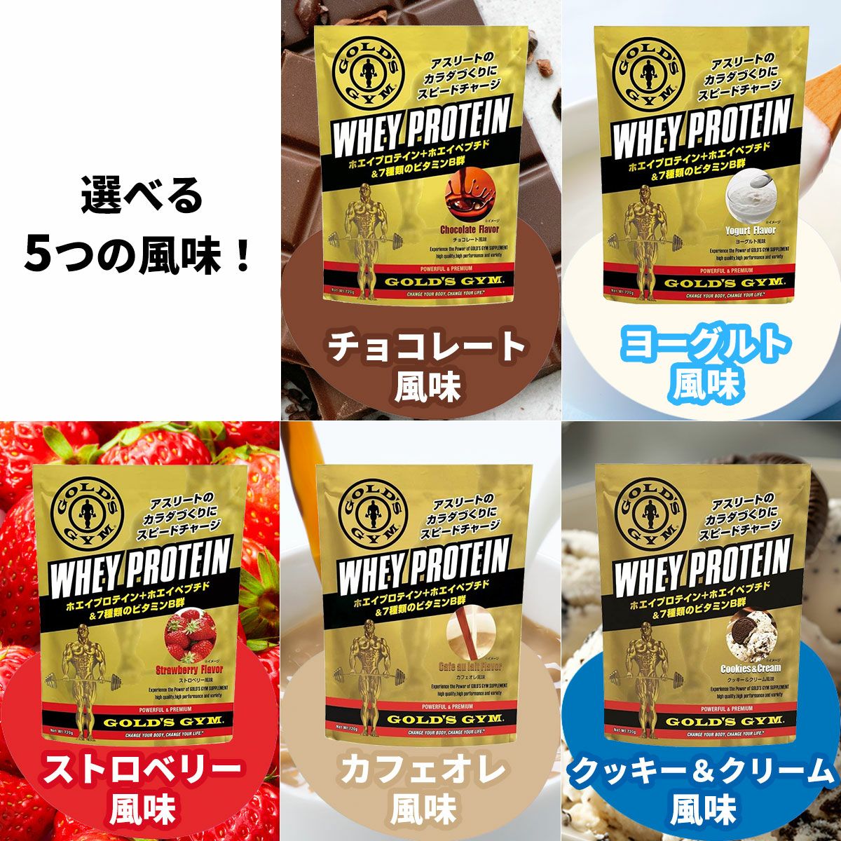 送料無料／ ゴールドジム GOLD'S GYM GGP ホエイプロテイン 360g