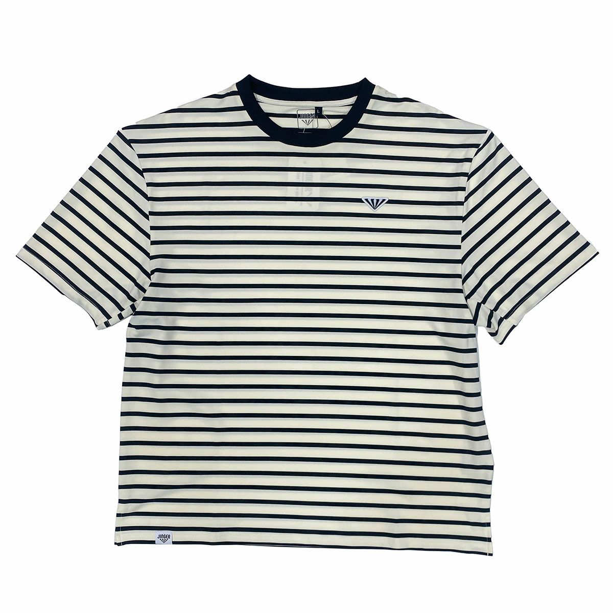 ジンガーJINGERランニングウェア半袖TシャツランニングボーダーTシャツJ-1044-WHTメンズレディースユニセックス25SU春夏