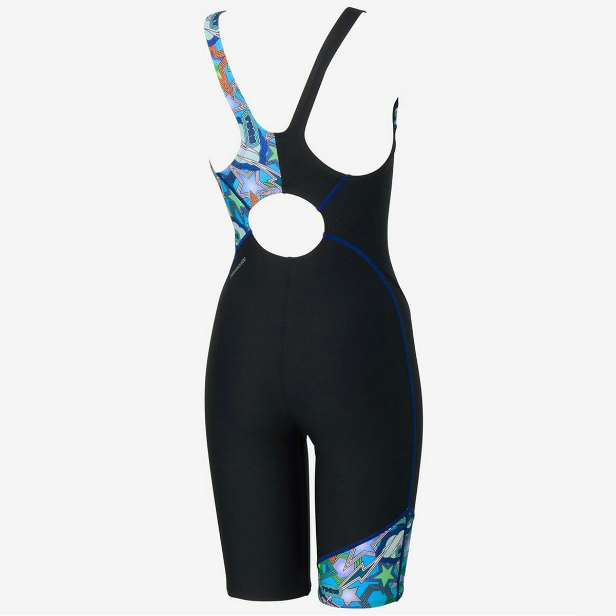 スピードSPEEDOスイムフィットネス競泳水着スパークリングブーンターンズパズルミニオープンバックニースキンSparklingBoomTurnSPuzzleM/OKneeskinSTW12557-BLレディース女性25S2秋冬