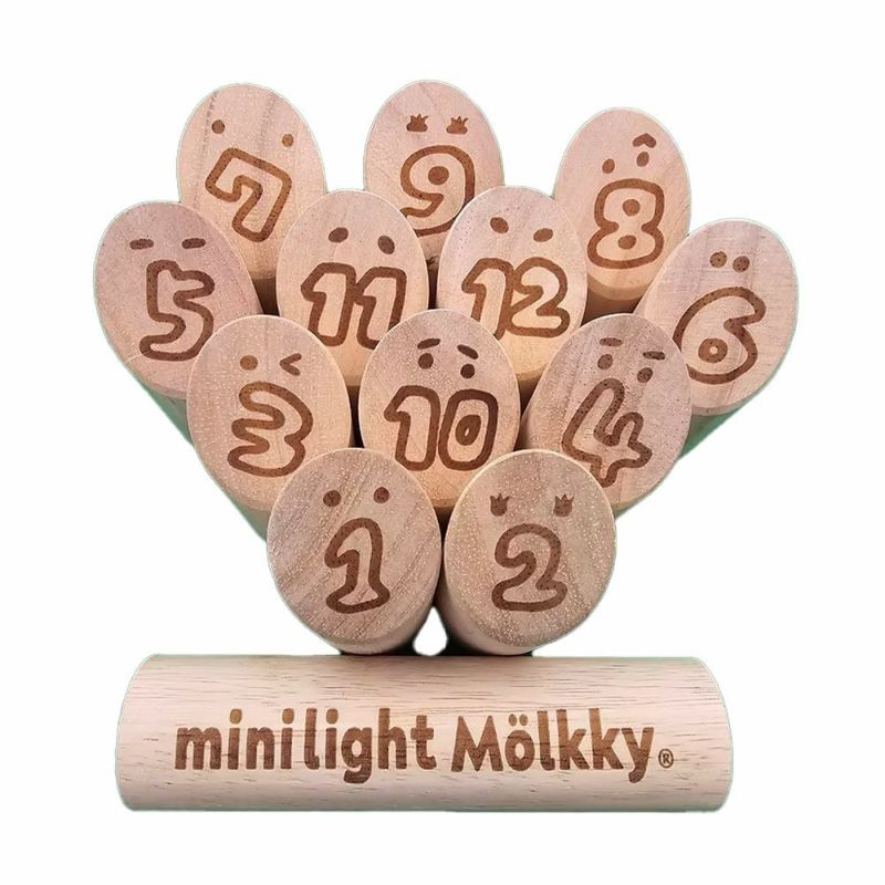 ミニらいとモルックminilightMolkky3兄妹バージョン子ども高齢者福祉施設レクリエーションアクティビティ小さい軽量投げやすい持ち運び便利オリジナルバッグ付きMINIMOLIKKY3