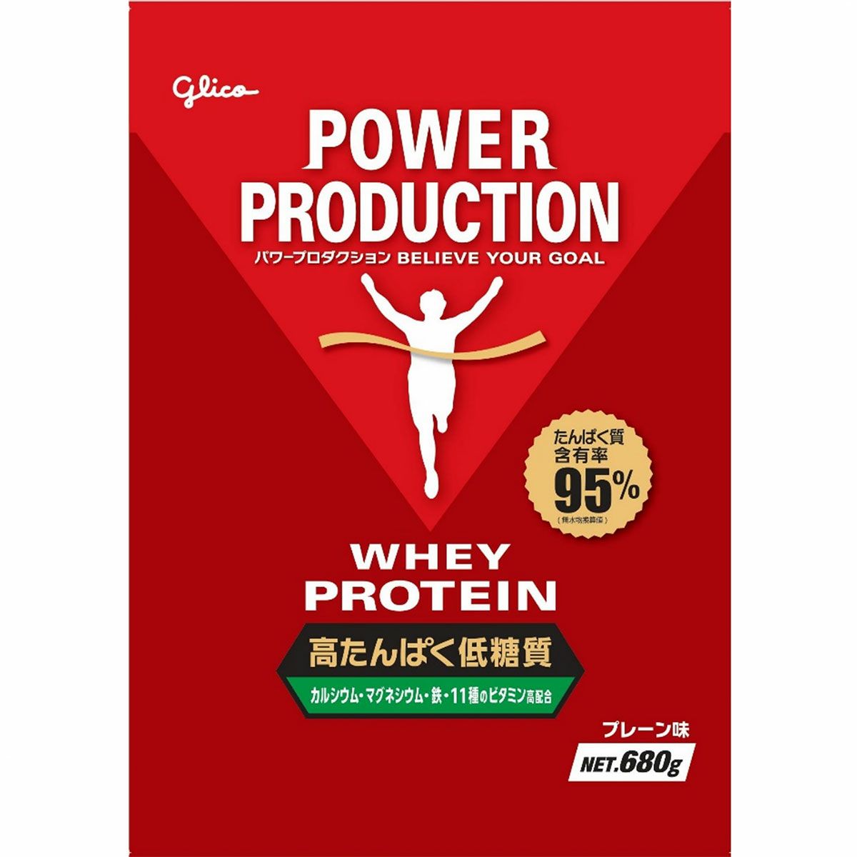 グリコGlicoサプリメントダイエット健康プロテインパワープロダクションホエイプロテインプレーン味680g76113