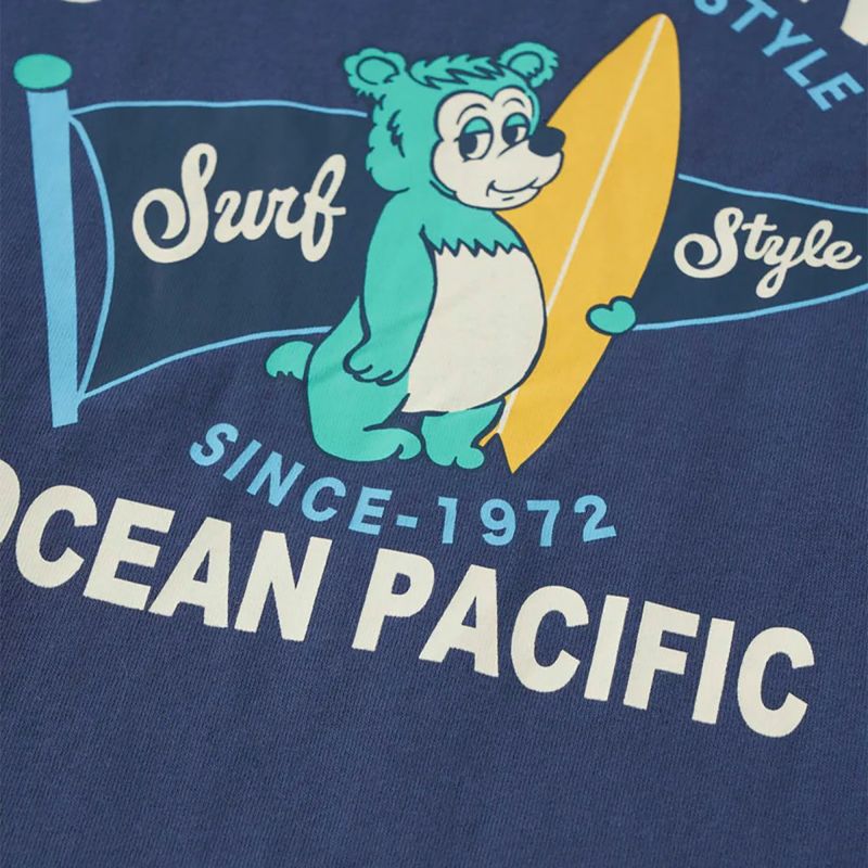 オーシャンパシフィックOCEANPACIFICサーフィンサーフウェア半袖TシャツKIDSCALIFORNIABEARビックプリントTシャツ565-500ジュニアキッズ子ども男の子女の子25SP春夏