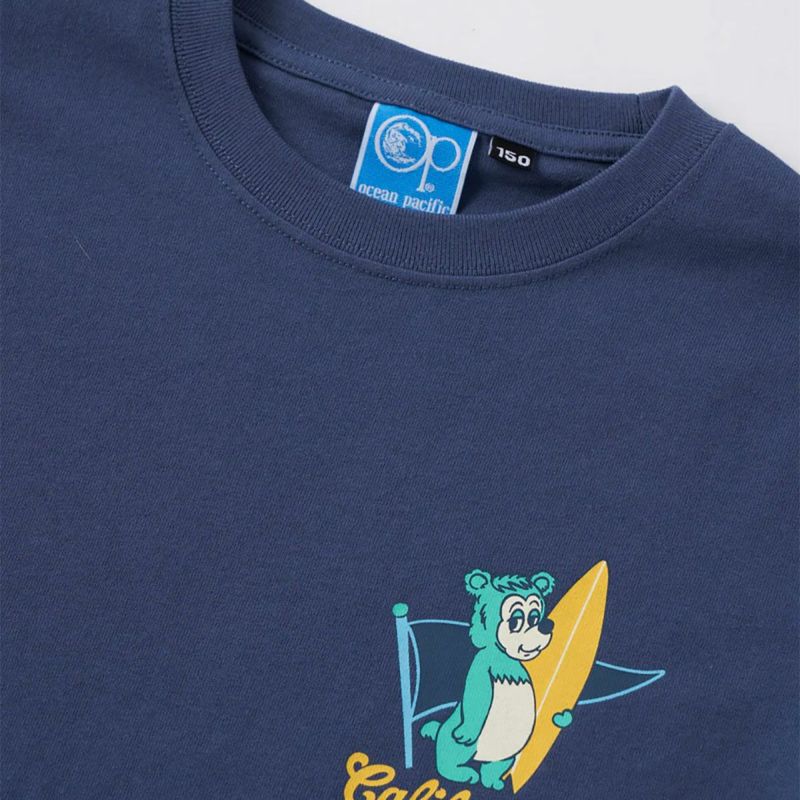 オーシャンパシフィックOCEANPACIFICサーフィンサーフウェア半袖TシャツKIDSCALIFORNIABEARビックプリントTシャツ565-500ジュニアキッズ子ども男の子女の子25SP春夏