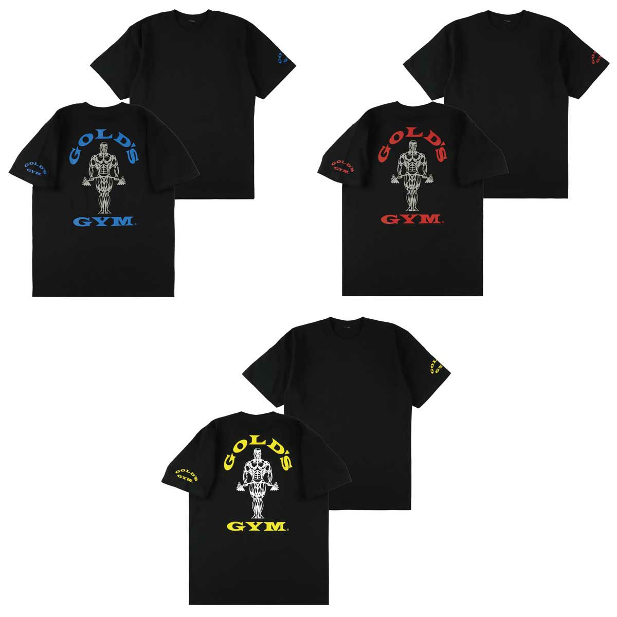 ゴールドジムGOLD'SGYMジムフィットネストレーニングウェア半袖TシャツバックプリントロゴＴG2270メンズ男性