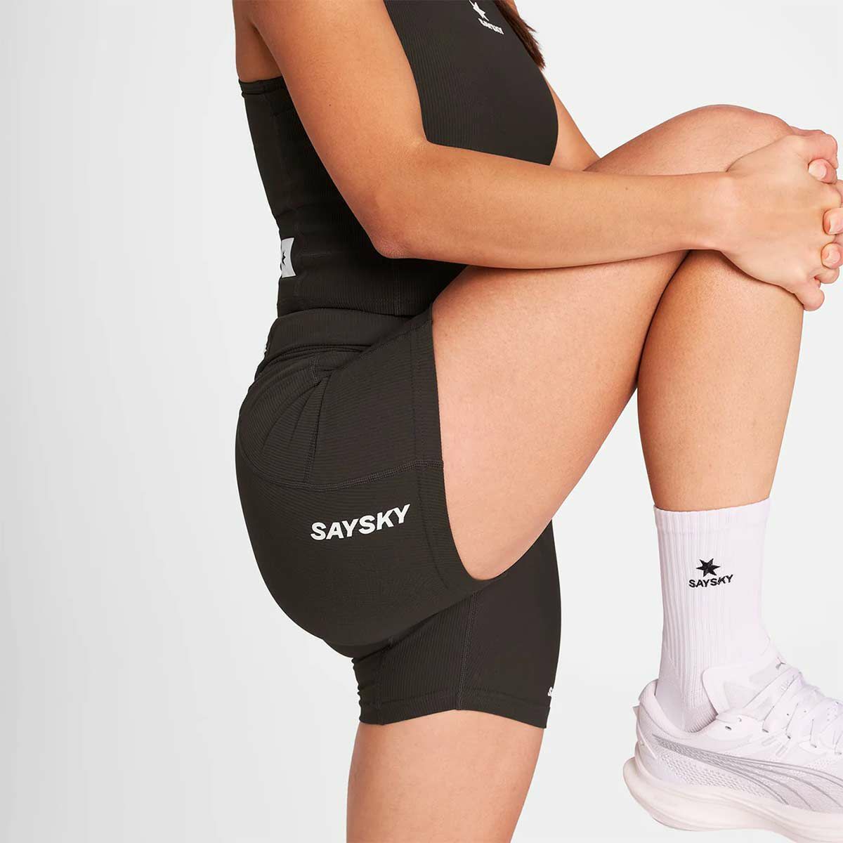 セイスカイSAYSKYランニングウェアボトムスショートハーフパンツ短パンランニングタイツCombat+RibShortTights4inchOWRST22レディース女性25FA秋冬