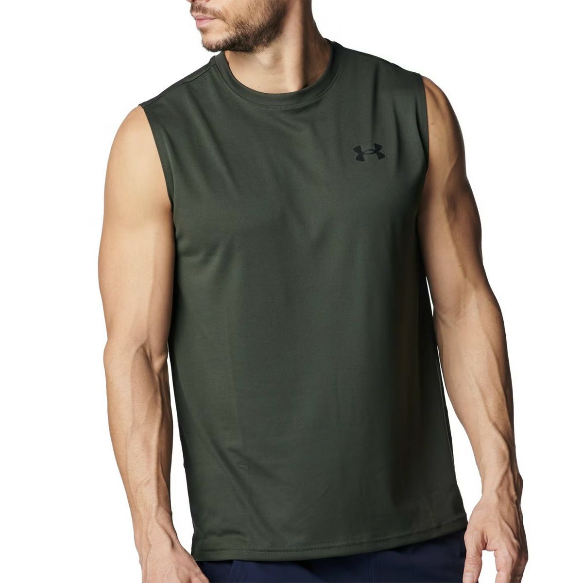 アンダーアーマーUNDERARMOURジムフィットネスヨガウェアノースリーブタンクトップテックスリーブレスシャツTechSL1367452-310メンズ男性25FA秋冬