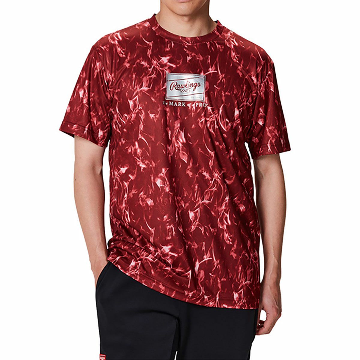 ローリングスRawlingsベースボール野球ソフトボールウェア半袖TシャツコンバットフレイムグラフィックTシャツCOMBATFLAMEGRAPHICT-SHIRTAST15F01メンズ男性25FA秋冬