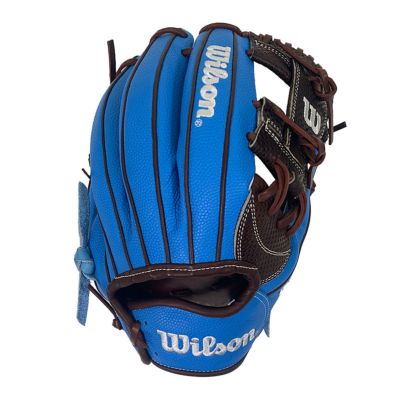 Wilson 軟式グローブ 黒と青 ✨極美品】Wilson ウィルソン 軟式グローブ 外野手用青×黒