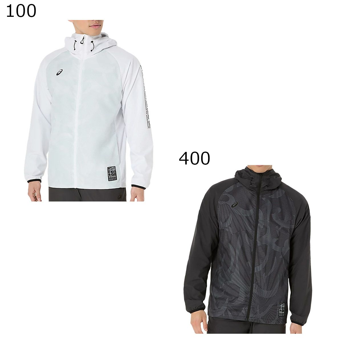 アシックスasicsジムフィットネスヨガウェアアウタージャケット裏トリコットグラフィックウインドブレーカーフーディー2031F174メンズ男性25AF