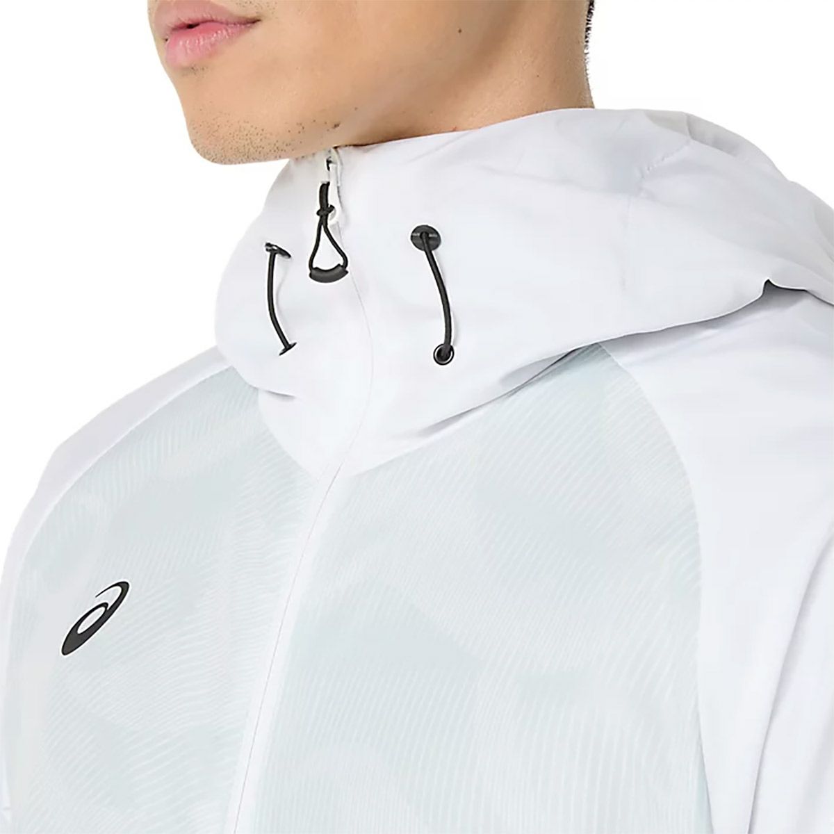 アシックスasicsジムフィットネスヨガウェアアウタージャケット裏トリコットグラフィックウインドブレーカーフーディー2031F174メンズ男性25AF