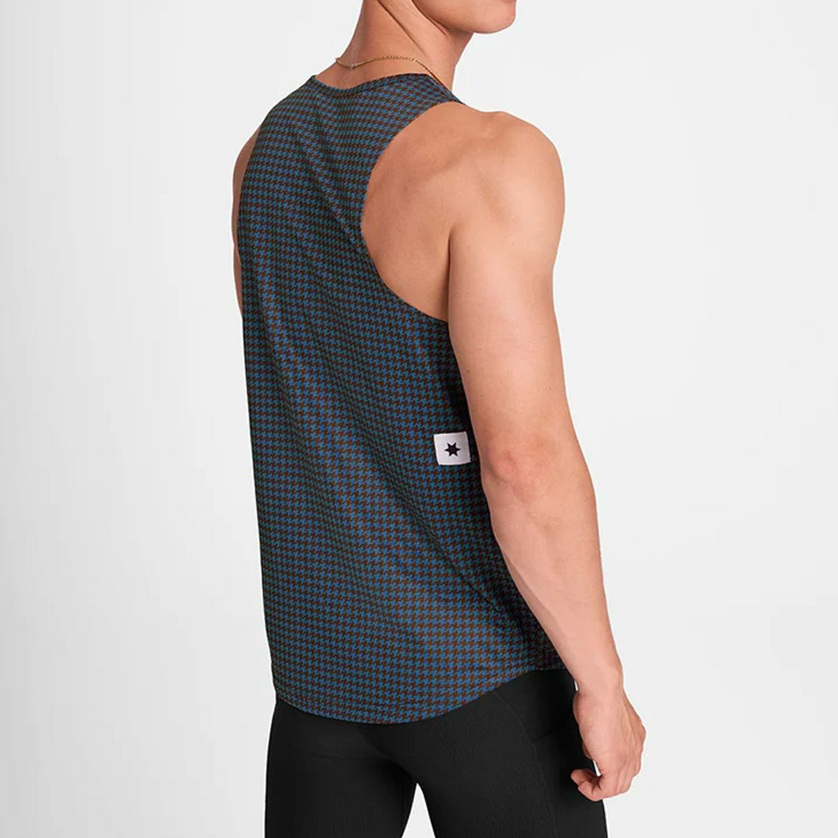 セイスカイSAYSKYランニングウェアノースリーブタンクトップレースシングレットHoundstoothCombatSingletOMRSI31C1047メンズ男性25FA秋冬