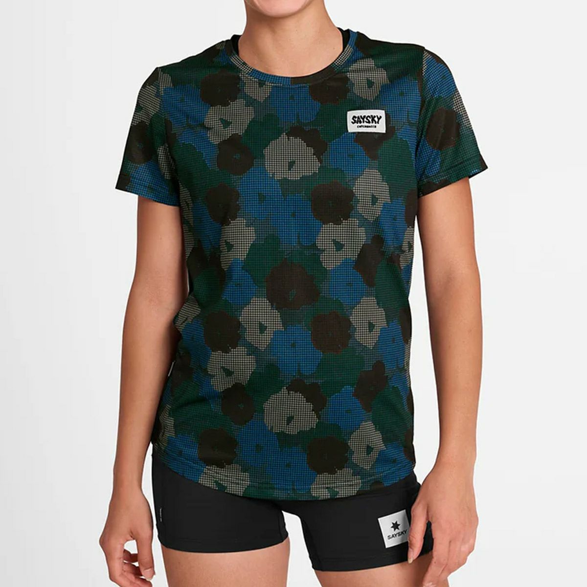 セイスカイSAYSKYランニングウェア半袖TシャツWFlowerCombatT-ShirtOWRSS31C1046レディース女性25FA秋冬