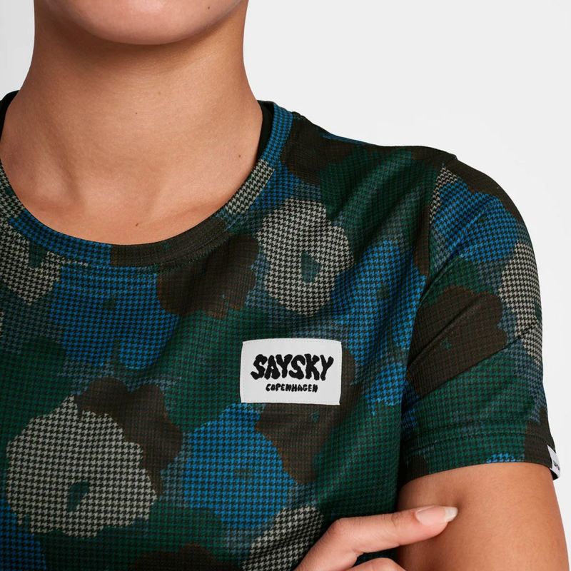 セイスカイSAYSKYランニングウェア半袖TシャツWFlowerCombatT-ShirtOWRSS31C1046レディース女性25FA秋冬
