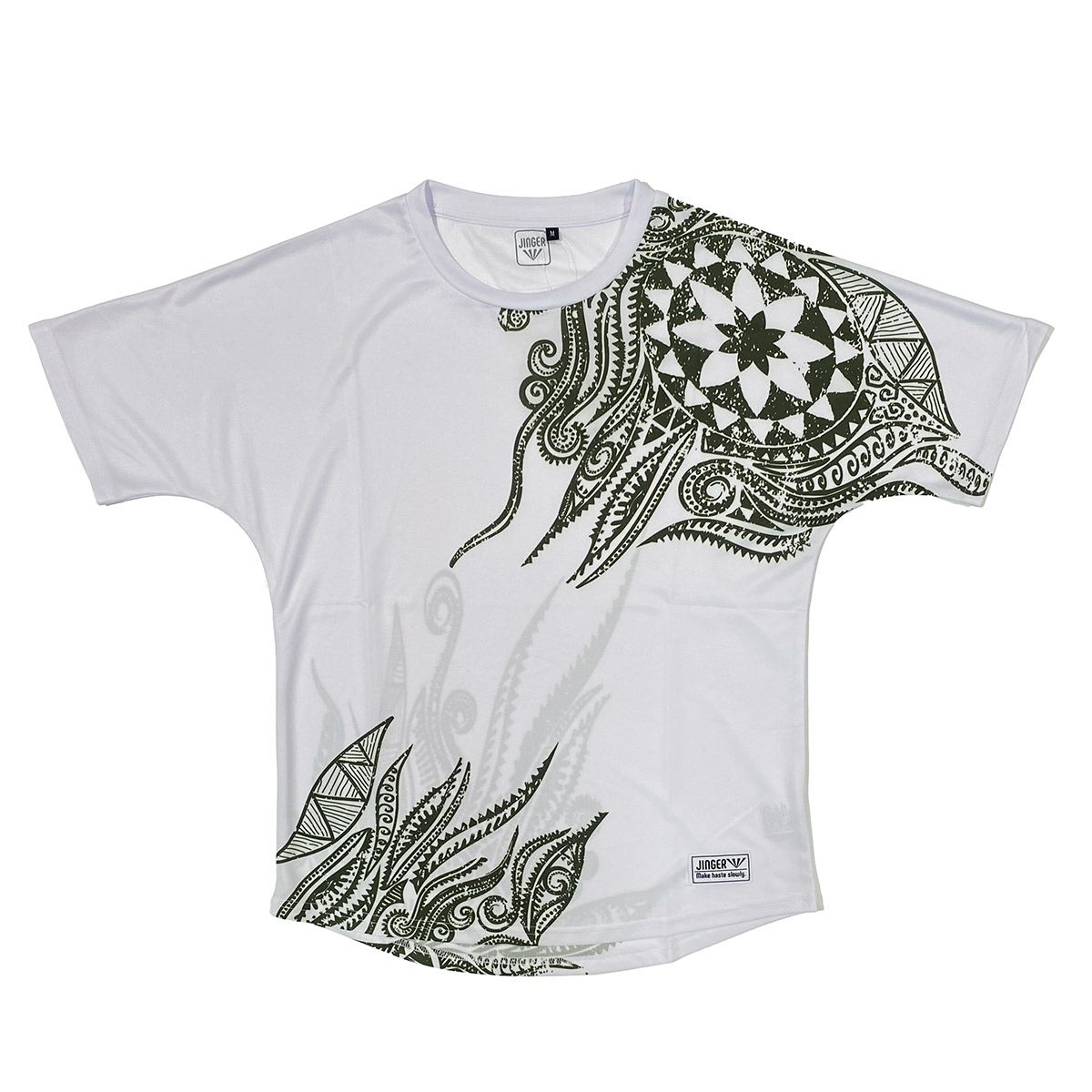 ジンガーJINGERランニングウェア半袖TシャツルーズフィットドルマンJ-1047-WHTメンズレディースユニセックス25FA秋冬