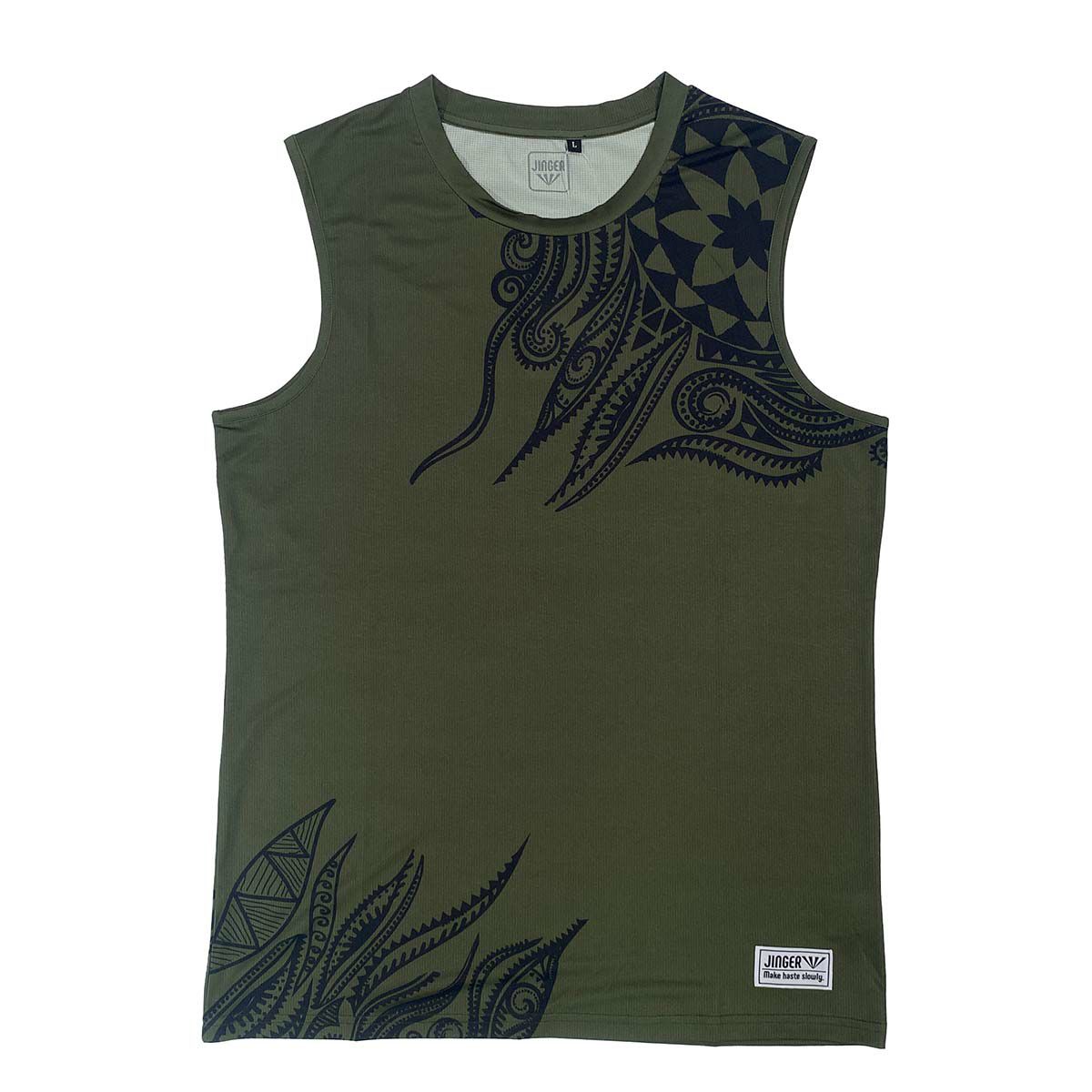 ジンガーJINGERランニングウェアノースリーブタンクトップノースリーブシャツJM-6024-KAKメンズ男性25FA秋冬