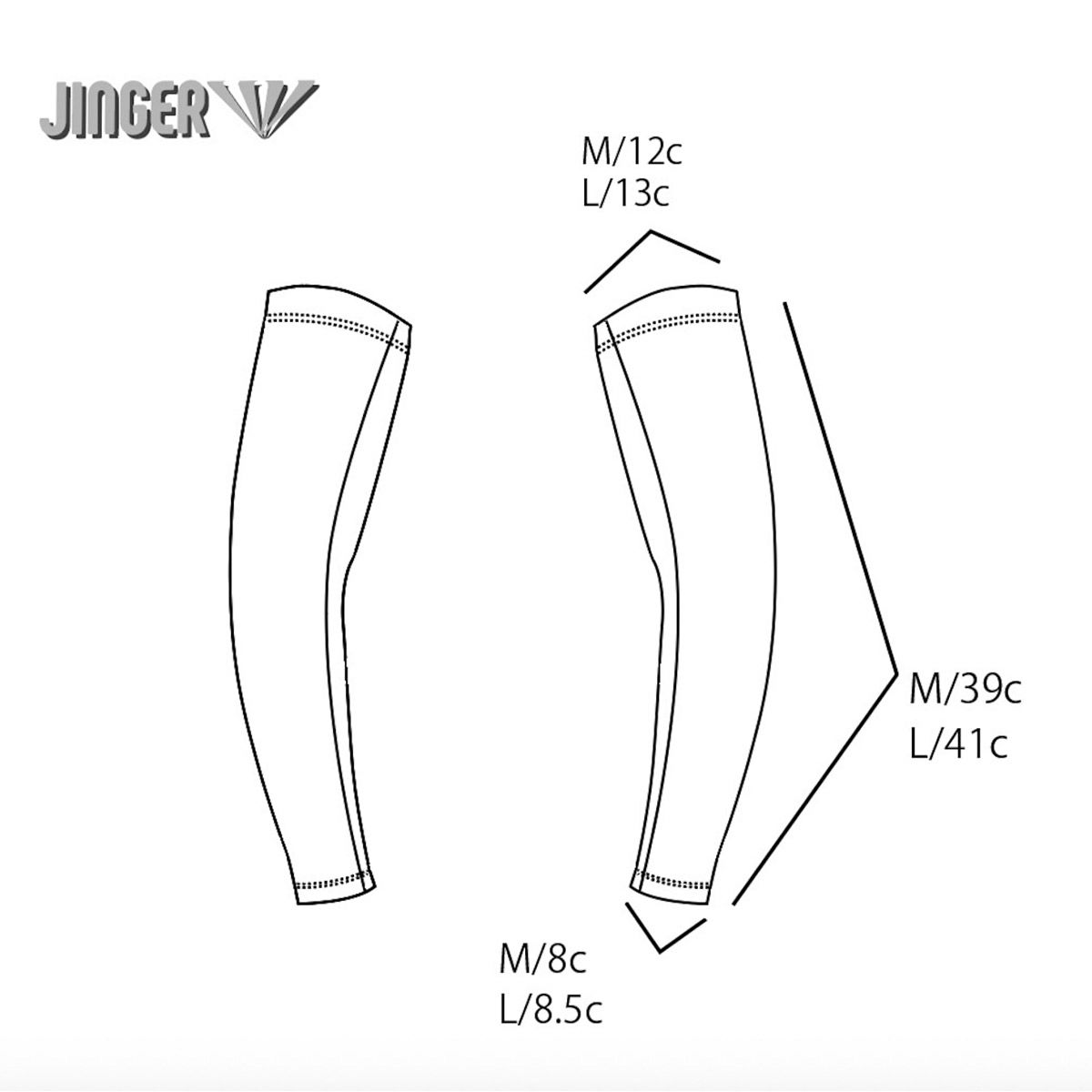 ジンガーJINGERランニングアームカバーアームスリーブアームカバーJ-7019-PPLメンズレディースユニセックス25FA秋冬