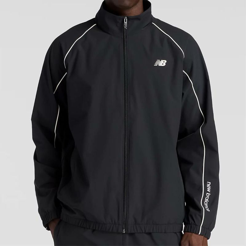ニューバランスNewBalanceジムフィットネスヨガウェアアウタージャケットBrushedTricotLinedWovenTrackJacketAMJ53171-BKメンズ男性25FA秋冬