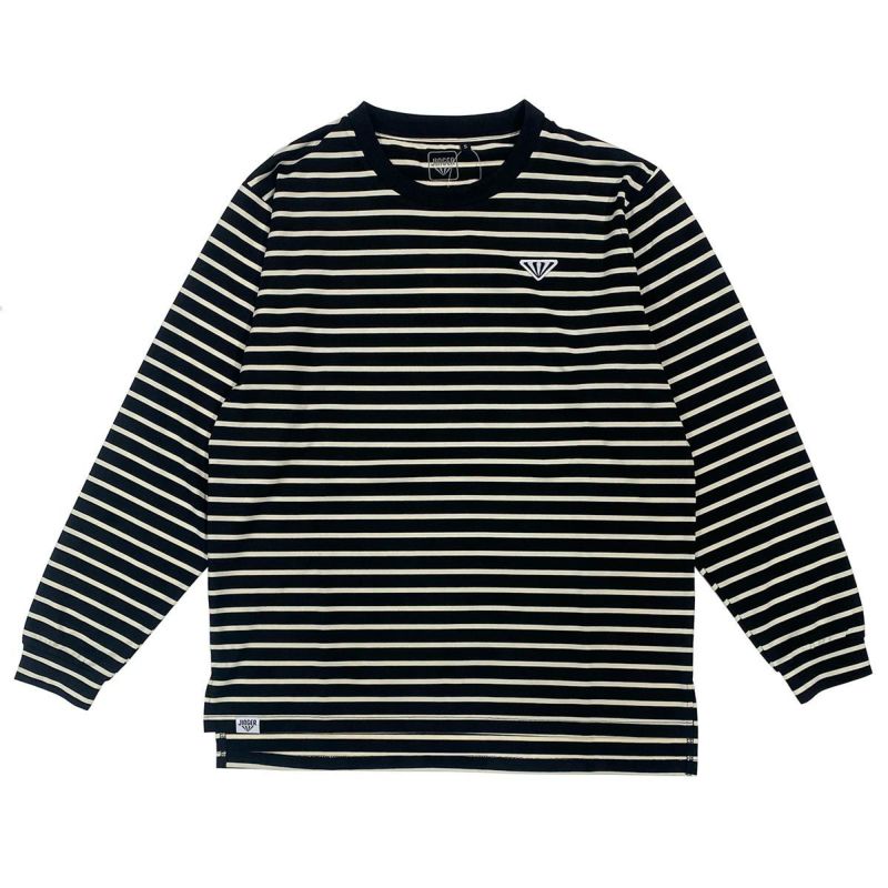 ジンガーJINGERランニングウェア長袖TシャツロンTランニングボーダーロングTシャツJ-5010-BLKWHTメンズレディースユニセックス25FA秋冬