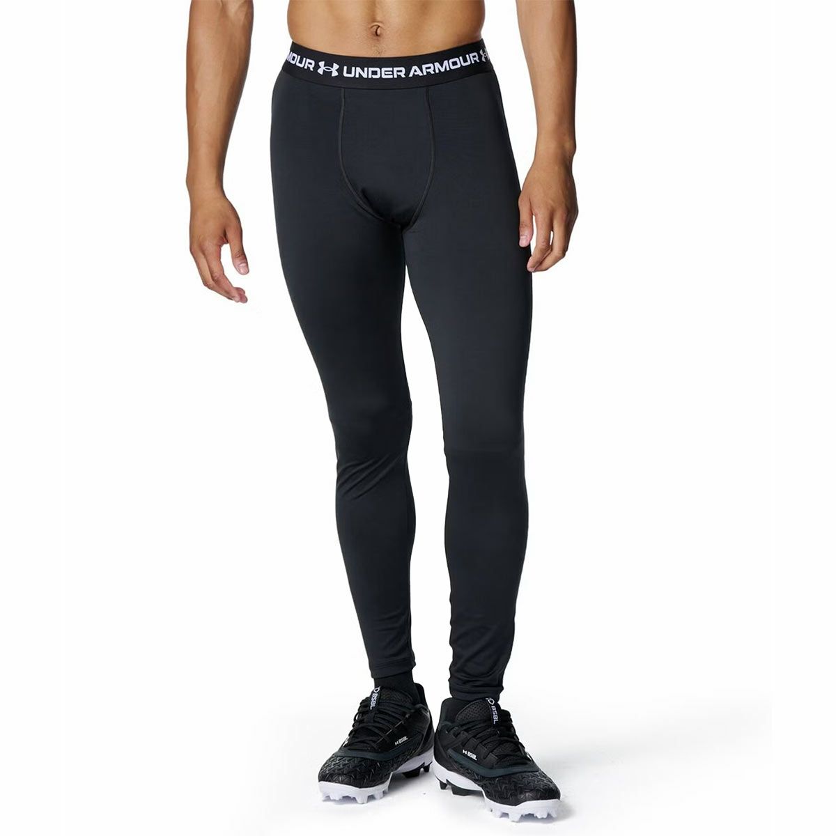 アンダーアーマーUNDERARMOURベースボール野球ソフトボールウェアボトムスインナースパッツレギンスコールドギアアーマーレギンス6007921-001メンズ男性25FA秋冬