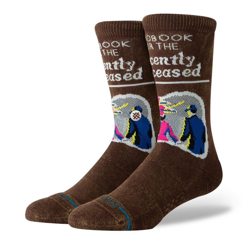 スタンスSTANCEスケボースケートボードソックス靴下レーセントリーディシーストクルーRECENTLYDECEASEDCREWA555D24RECBRNメンズ男性24HO秋冬