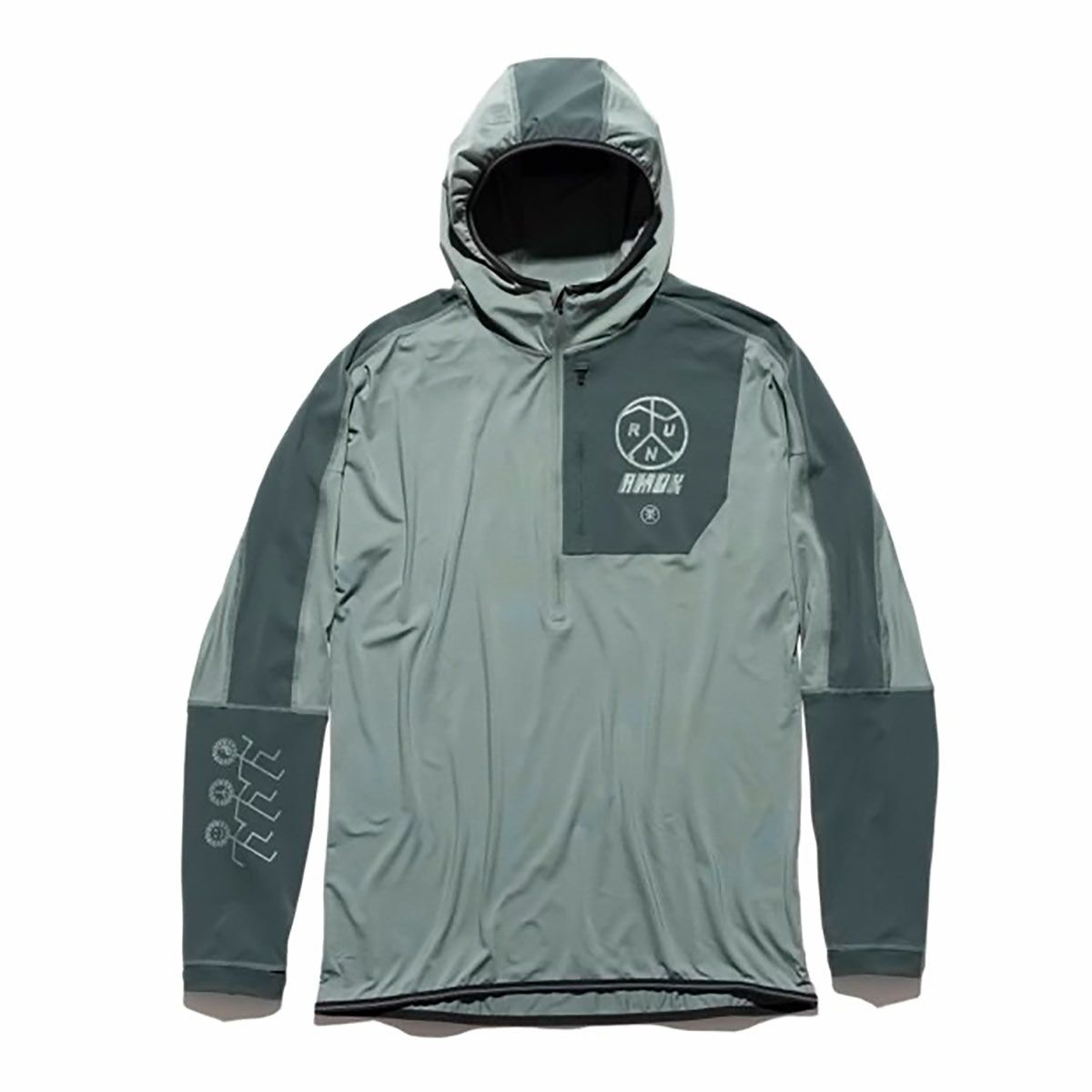 ランアモックRUNAMOKランニングウェアアウタージャケットGRINNELLHOODIERK443-DFTメンズ男性25FA秋冬