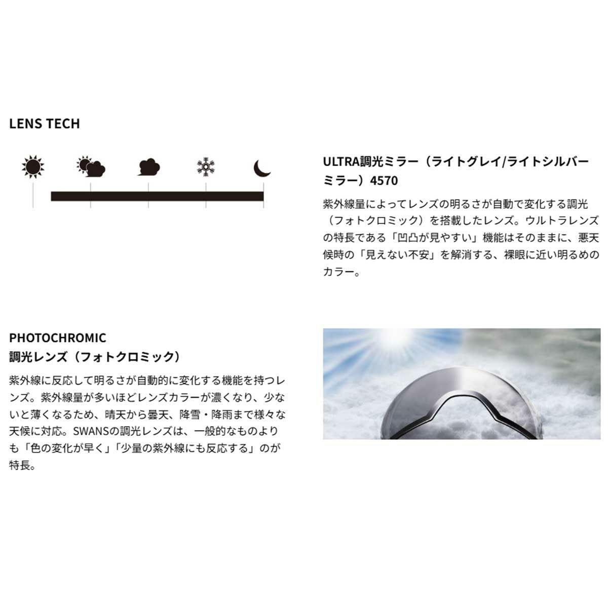 スワンズSWANSスノボースノボスノーボードゴーグルULTRA調光ミラーモデルOUTBACKMDH-CU-LGOB-MDH-CULGメンズレディースユニセックス25-26