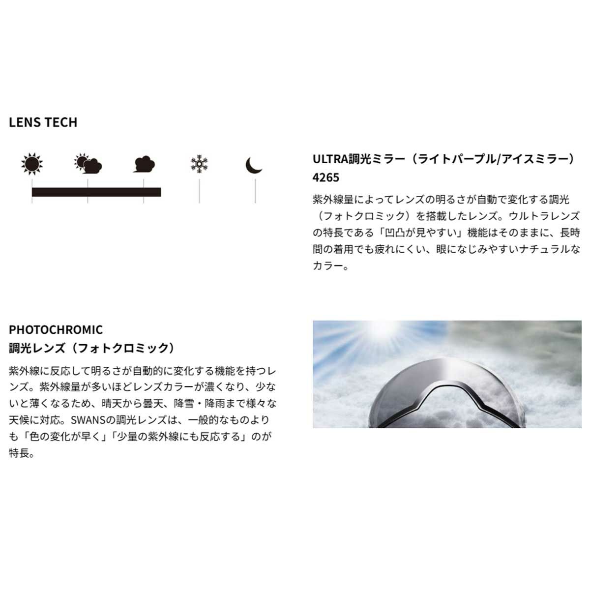 スワンズSWANSスノボースノボスノーボードゴーグルULTRA調光ミラーモデルRACANMDH-CU-LPRA-MDH-CU-LPメンズレディースユニセックス25-26
