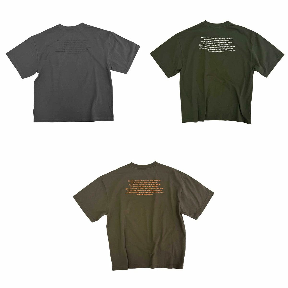 ゴールドジムGOLD'SGYMジムフィットネスヨガウェア半袖TシャツヒストリーバックプリントTシャツG2270Hメンズレディースユニセックス25FA秋冬