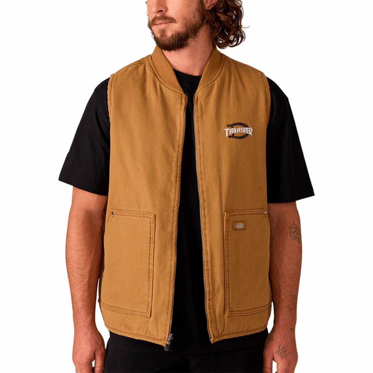 ディッキーズ DICKIES スケボースケートボードウェアベストTHRASHERDICKIESVESTDK0A88ITメンズレディースユニセックス25SP春夏