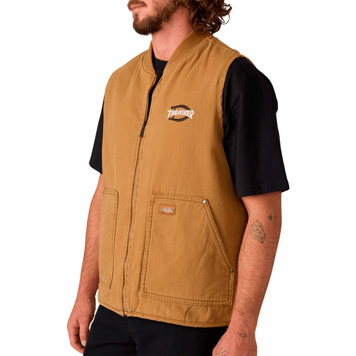 ディッキーズ DICKIES スケボースケートボードウェアベストTHRASHERDICKIESVESTDK0A88ITメンズレディースユニセックス25SP春夏