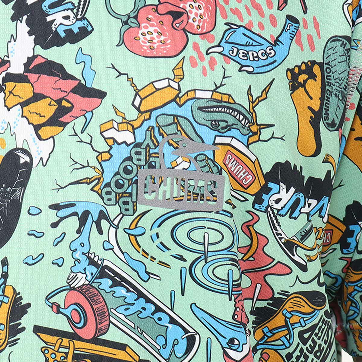 チャムスCHUMSランニングウェア半袖TシャツパターンドTシャツPatternedT-ShirtCH01-2641メンズレディースユニセックス25FA秋冬