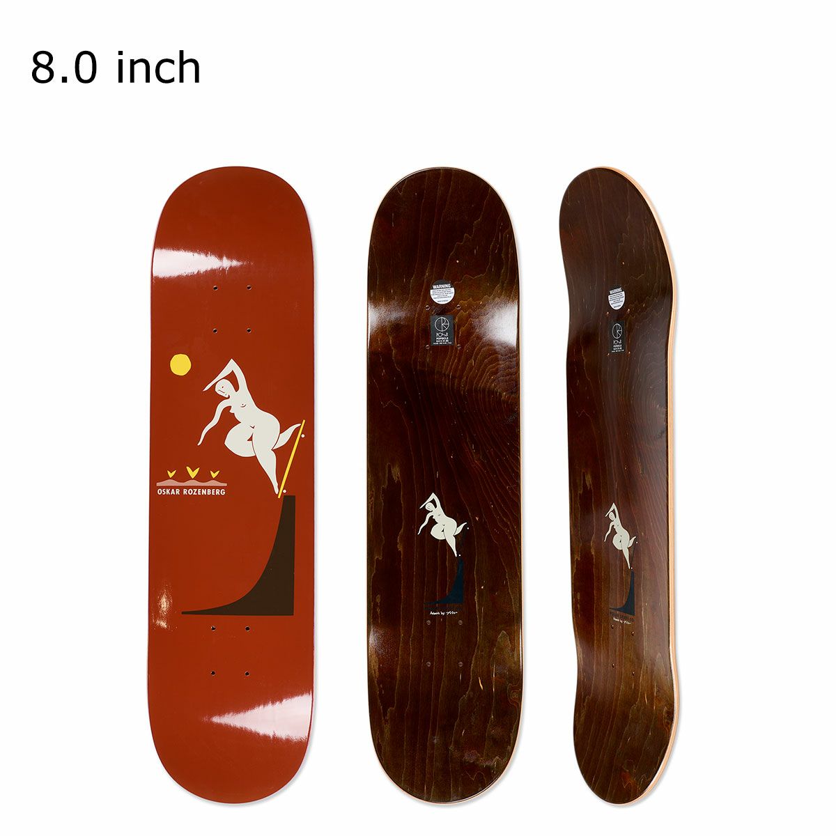 ポーラーPOLARスケボースケートボードデッキ板OskarRozenbergBsNoseblunt8.0PSC-F25-110