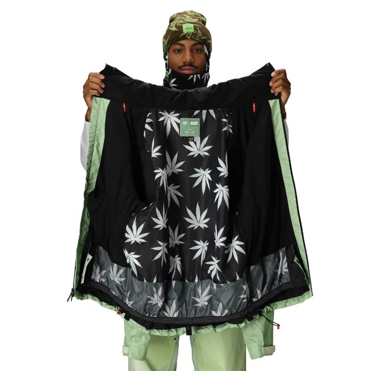 シックスエイトシックス686スノボースノボスノーボードウェアジャケットHUFDOUBLEHSHELLJACKETM5WN160-HGRNメンズ男性25-26