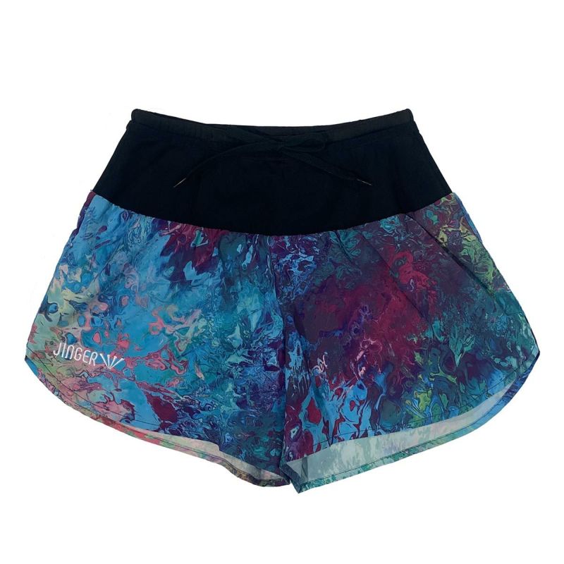 ジンガーJINGERランニングウェアボトムスショートハーフパンツ短パンマルチポケット付きランニングパンツJF-2068-BLUレディース女性25HO秋冬