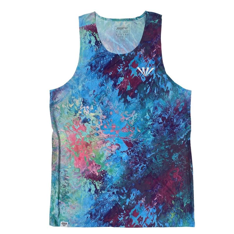 ジンガーJINGERランニングウェアノースリーブタンクトップシームレスランニングタンクトップJM-4029-BLUメンズ男性25HO秋冬