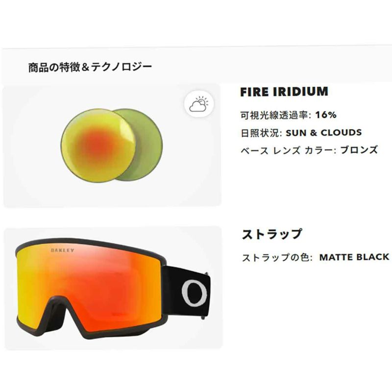 オークリーOAKLEYスノボースノボスノーボードゴーグルTARGETLINELMATTEBLACK0OO7120-0323-24