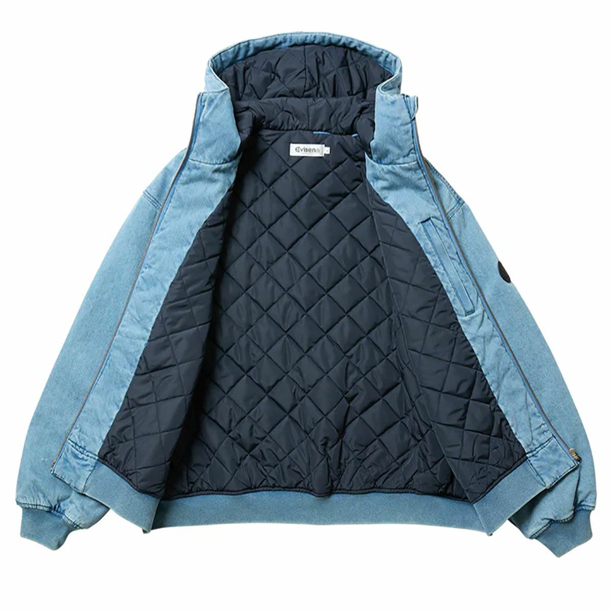 エビセンEVISENスケボースケートボードウェアアウタージャケットEYEFIREDENIMPUFFJACKET25FW-JK07メンズ男性25FA秋冬