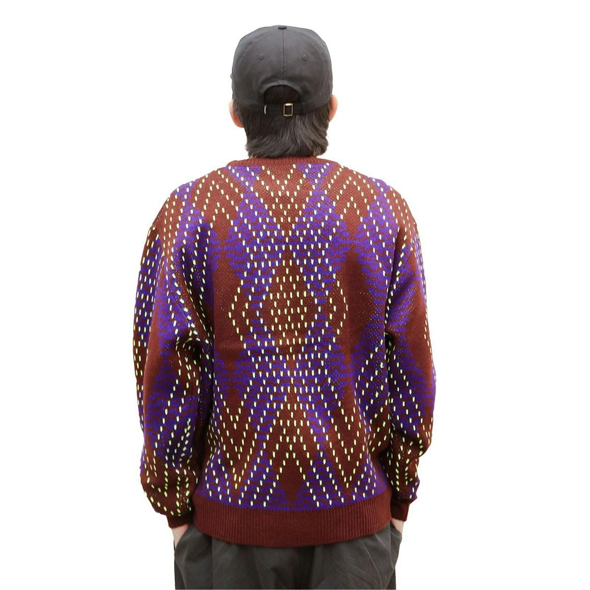 ウィムジーWHIMSYスケボースケートボードウェアニットセータービッグアーガイルセーターBigArgyleSweter12231U130291メンズレディースユニセックス25FA秋冬