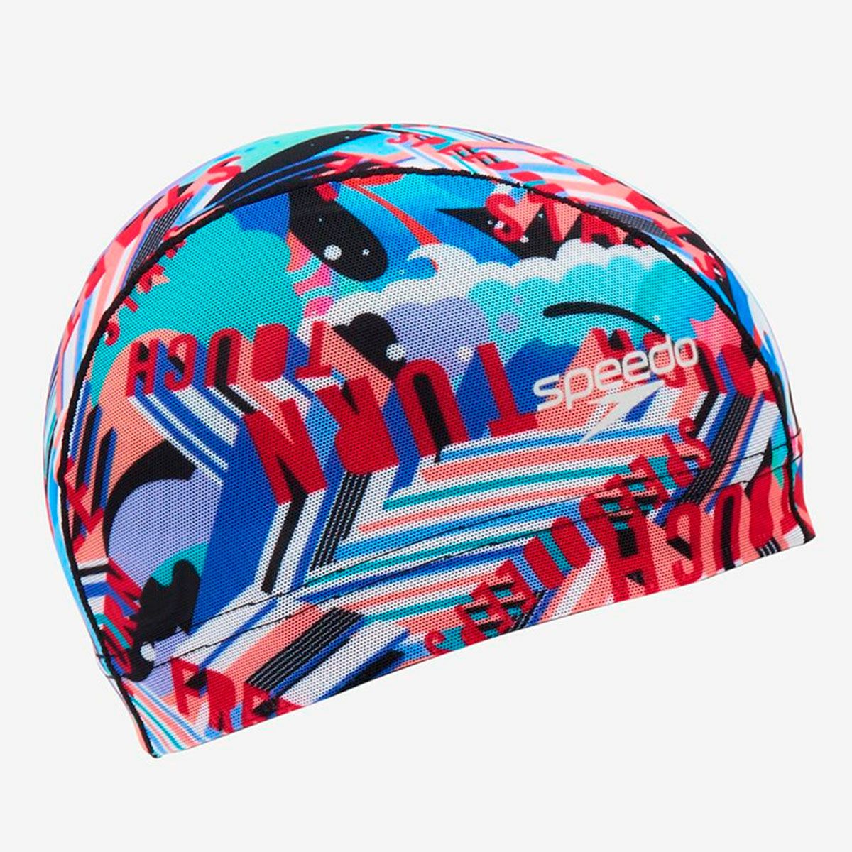スピードSPEEDOスイムフィットネス競泳キャップワーディングストライプスメッシュキャップWORDINGSTRMESHCSE12606-RE