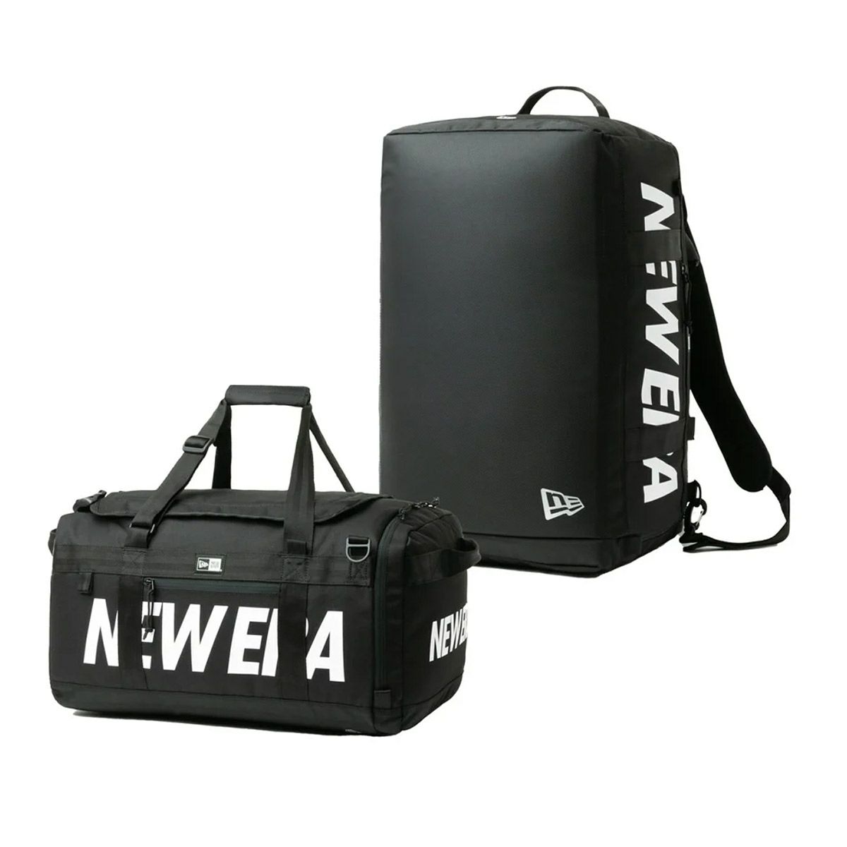 ニューエラNEWERAアウトドアカジュアル鞄バッグボストンバッグスポーツバッグクラブダッフルバッグ50L2ウェイプリントロゴブラック14521343メンズレディースユニセックス26SP春夏