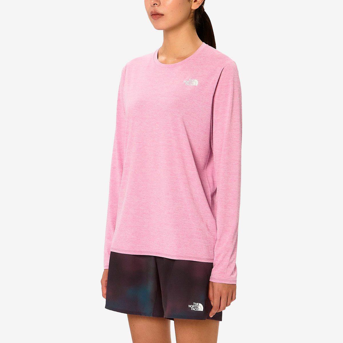 ザ・ノース・フェイスTHENORTHFACEランニングトレーニングウェア長袖TシャツロンTロングスリーブGTDメランジクルーNTW12597-Vレディース女性26SS春夏